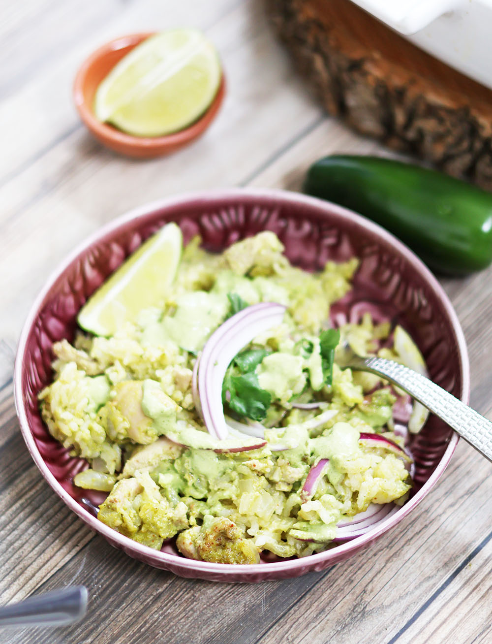 Peruvian chicken and rice bake. SO MUCH FLAVOR, quick and easy dinner.