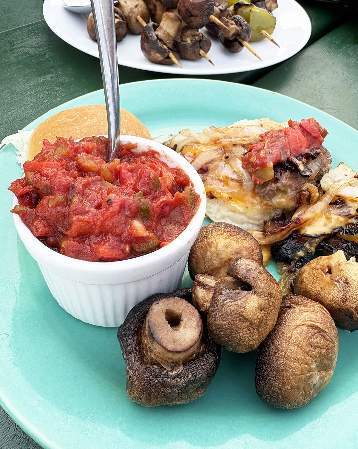 Red hamburger relish, a great condiment for burgers, hot dogs, brats.