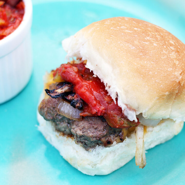 Red hamburger relish: the condiment your burger is missing. Click through for recipe.