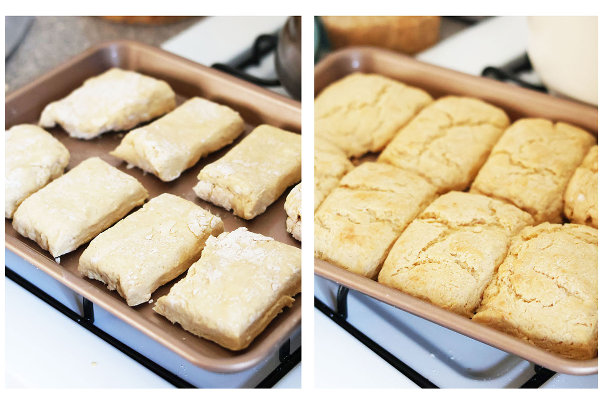 Flaky einkorn flour buttermilk biscuits: Make into any shape!