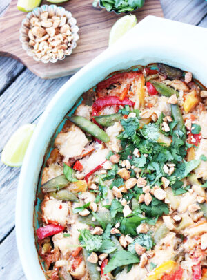 Peanut Chicken And Rice Bake