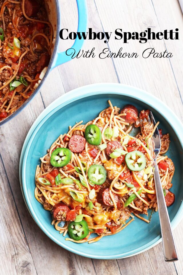 Cowboy spaghetti with einkorn pasta