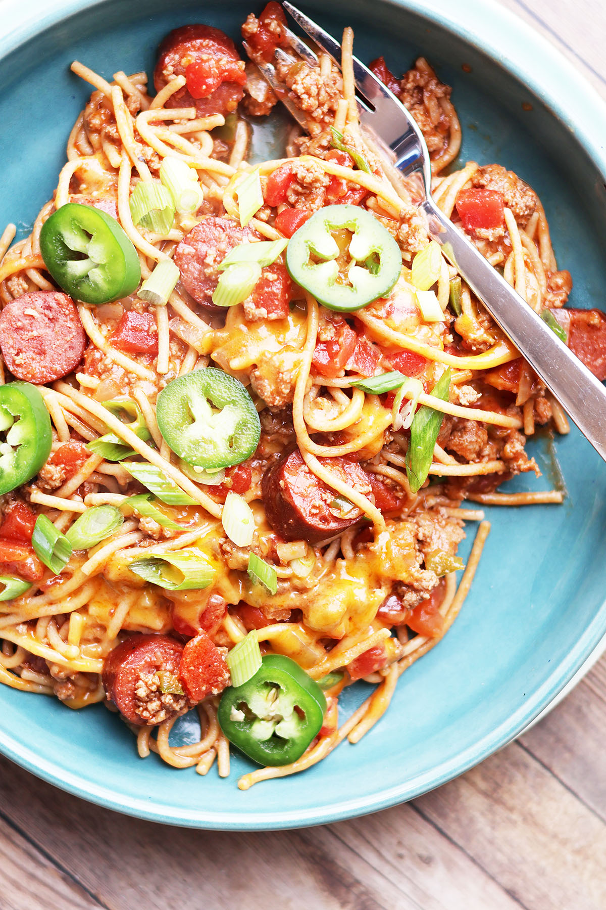 Cowboy spaghetti with einkorn spaghetti noodles from Grand Teton Ancient Grains