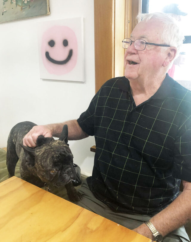 Dad and Lewie, the dog