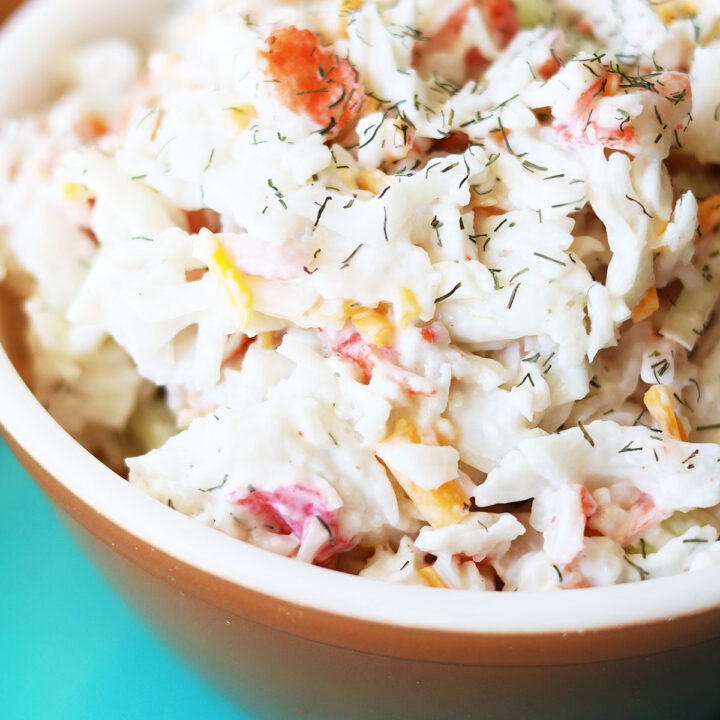 Deli-style imitation crab salad