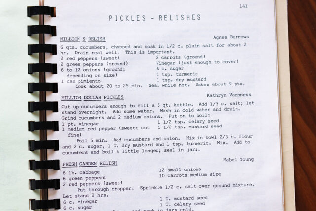 Million dollar pickles recipe from church cookbook
