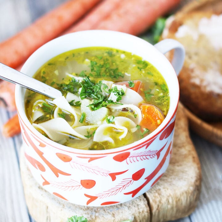 Homemade chicken noodle soup recipe